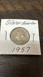 lot 10 image: 1957 Washington Silver Quarter