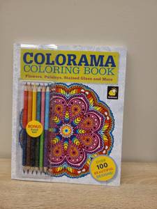 lot 36 image: Colorama Adult Coloring Book with Bonus Pencil Set