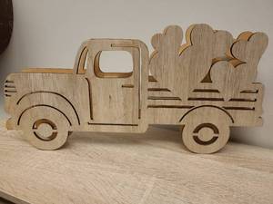 lot 41 image: Wooden Truck with Hearts Decorative Display Piece