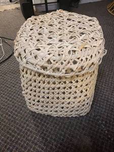 lot 65 image: Handwoven Wicker Storage Baskets with Lids