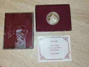 lot 78 image: 1982 George Washington Commemorative Half Dollar Silver Proof Coin