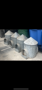 lot 93 image: Galvanized Metal Poultry waterers set of 4