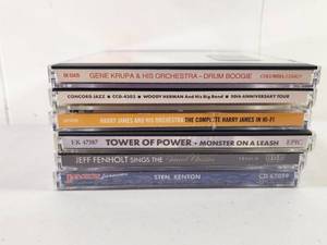 lot 332 image: Lot of 6 Jazz & Big Band CDs - Gene Krupa, Woody Herman, Harry James, Tower of Power, Jeff Fenholt, Stan Kenton