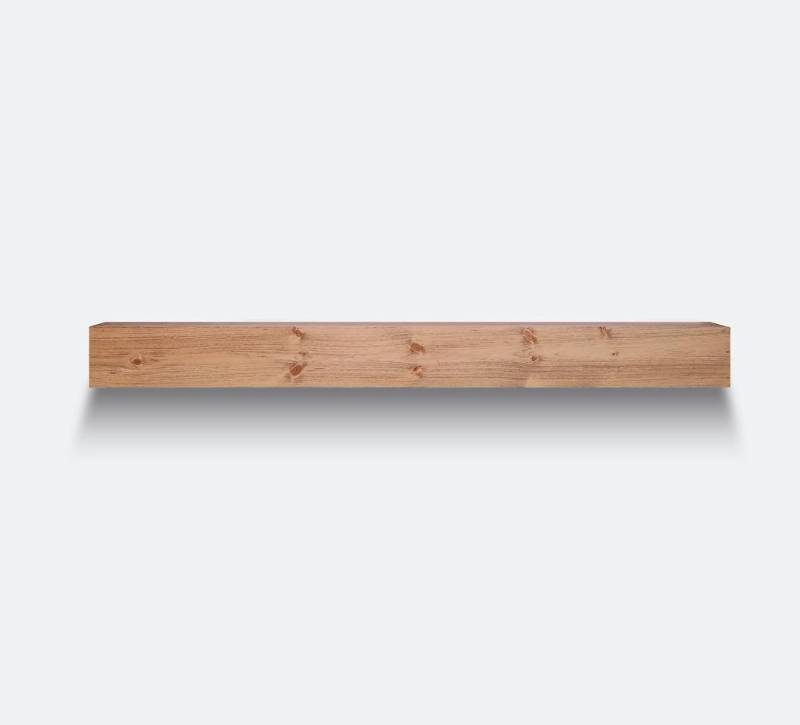 lot 9688 image: Urbandi Modern Fireplace Mantel, Contemporary, Floating Mantle, Shelf, Hand Crafted, (Brown, 60Lx6Hx8D)