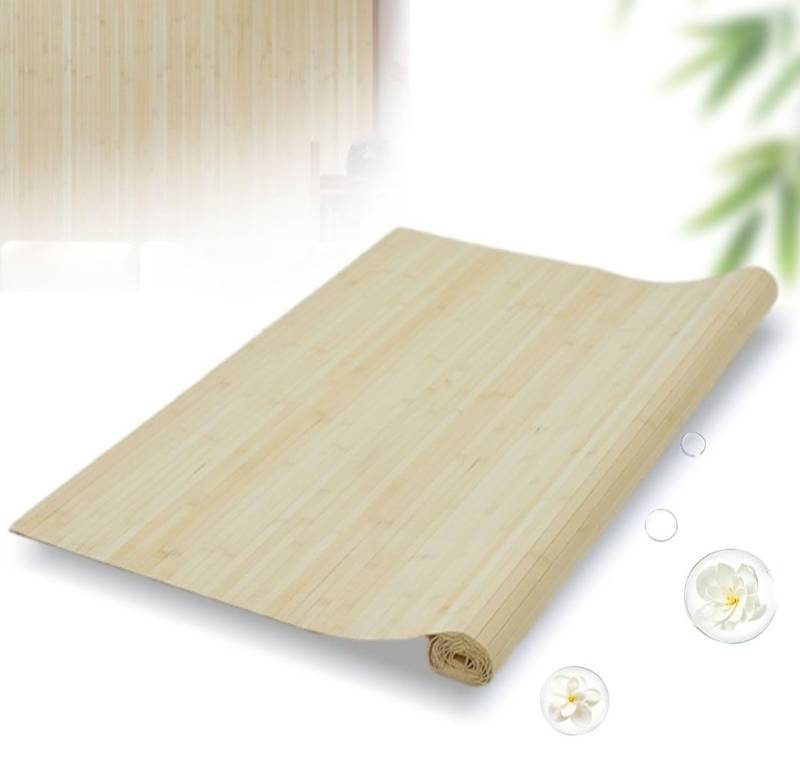 lot 2093 image: Natural Bamboo Wall Panel 48x96 Inch, Renewable Pole Wrap &amp Wainscoting for Interior Wall Decor, Bedroom, Living Room, Office &amp Kitchen Island (Natural)