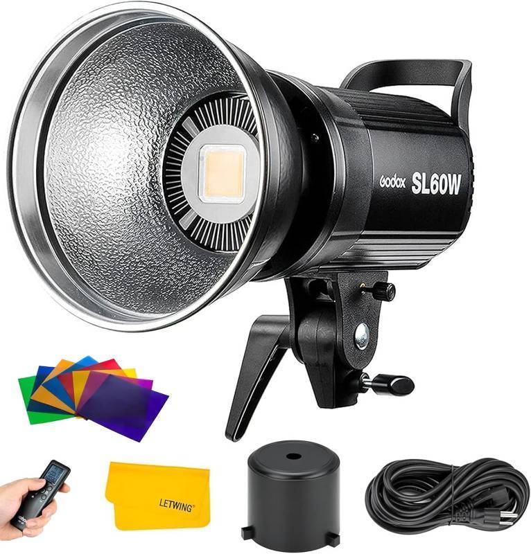 lot 637 image: Godox SL-60W SL60W Daylight Led Video Light, 5600K Bright Studio Led Light, CRI95Qa90,Wirelessly Adjust Brightness,Bowens Mount LED Continuous Light for Video Recording Wedding Outdoor Photography