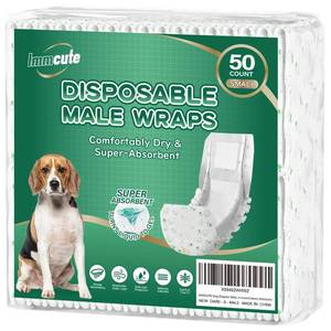 lot 1206 image: IMMCUTE Dog Diapers Male Small 50 Ct, Male Dog Diapers Disposable with Wetness Indicator, Adjustable Puppy Diapers Male, Flashdry Gel Technology, Male Dog Wraps for Incontinence & Marking