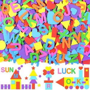 lot 1217 image: 1488Pcs Foam Stickers,8Colors Foam Shape Letter Stickers for Crafts Self Adhesive Alphabet Sticker for Classroom Project Heart Star Sticker for School Project Home Party Decor Scrapbook(16,Colorful)