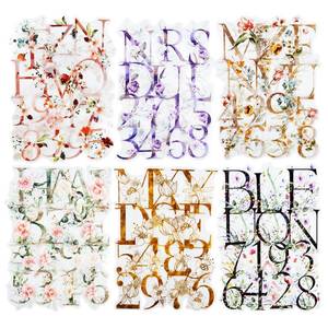 lot 1265 image: Miyouluna 216PCS Floral Alphabet & Number Stickers Set, Waterproof Letter PET Stickers for Scrapbooking, Journaling, DIY Crafts, Card Making