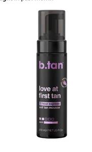 lot 1275 image: b.tan Violet Base Self Tanner Mousse  Love At First Tan - Best Sellers, 1 Hour Express Sunless Tanning Foam, Pack of 5
