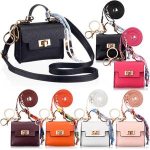 lot 1278 image: Shinylin 6 Pcs Mini Backpack Keychain Cute Cosmetic Bag for Women PU Leather Makeup Bag Key Pocket Lipstick Bags Card Holder Data Cable Organizer Zipper Pouch with Lanyard Ideal for Gift (Elegant)