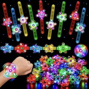 lot 1279 image: LovesTown 24 Pack LED Light Up Fidget Spinner Bracelets, Glow in The Dark Party Favors for Kids 4-8, Classroom Prizes, Goodie Bags Pinata Stuffers for Kids.Treasure Box Toys