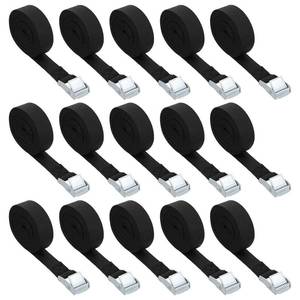 lot 1283 image: Afcabakila 15 Pack 6.5 Feet Cam Buckle Lashing Straps, Heavy Duty Adjustable Tie Down Straps, 1 Inch Wide, up to 600 lbs Load Capacity for Kayak, Cargo, Luggage, Motorcycles, Car Roof Rack, Surfboard