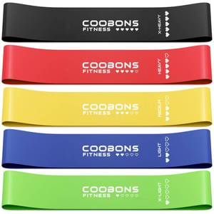 lot 1285 image: Resistance Bands for Working Out, Exercise Bands Resistance Bands Set with 5 Resistance Levels, Latex Loop Bands for Women Men, Workout Bands for Legs, Glutes, Strength Training, Yoga, Home Gym