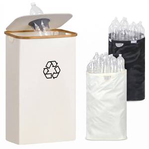 lot 1286 image: iEGrow 29 Gallon Recycling Bins for Kitchen, Indoor Recycle Bins with Lid, 110L Large Recycle bin with 2 Removeable Reusable Inner Bags, for Bottles Cans Glass Plastic Cartons(Beige)