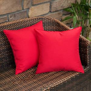 lot 1290 image: MIULEE Pack of 2 Decorative Outdoor Waterproof Pillow Covers Square Garden Cushion Sham Throw Pillowcase Shell for Spring Patio Tent Couch 18x18 Inch Red