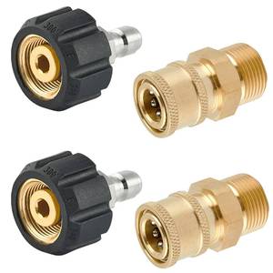 lot 1308 image: Raincovo Pressure Washer Quick Connect Fittings, M22 14mm to 14 Inch Quick Connect Pressure Washer Adapter Set, 4 Pieces