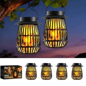 lot 1311 image: 2026 Gen2 Flame Solar Lantern Outdoor Lights, 4Pack Hanging Lantern Decorative with Flickering Flame, Solar Powered Lanterns for Outdoor Decorations
