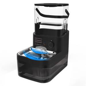 lot 1314 image: Filterless Cat Water Fountain 3L, Wireless Motion Sensor Cat Water Fountain with 4000mAh Battery, Stainless Steel Cat Bowls, Water Fountain Separate Tanks, Quiet Black powers on