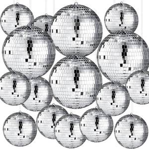 lot 1317 image: Libima 12 Pack Bulk Large Disco Ball Decorations, Silver Mirror Hanging Disco Balls Ornaments for Christmas Tree, Mothers Day, 70s 80s Party, Wedding, Prom, DIY Decor(6, 4)