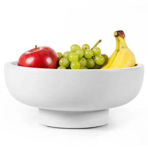 lot 1356 image: MEH Brands Concrete Fruit Bowl Large Decorative Pedestal Bowl for Kitchen Counter, Entryway, or Coffee Table Modern Catch All Key Bowl Heavyweight Centerpiece for Home Decor (Stone Grey)