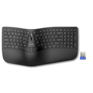 lot 1360 image: TECKNET Wireless Ergonomic Keyboard Rechargeable, 2.4GBluetooth Ergo Cordless USB Computer Keyboard, Wrist Rest, Natural Typing, Stain-Resistant Fabric, Compatible For Windows Computer Desktop Laptop