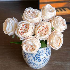 lot 1391 image: DUYONE Fake Flowers for Decoration Home Decor Artificial Flowers Austin Rose Peony Latex Fake Flower Living Room Decoration Vivid Pink Roses Peonies (Champagne 4pcs)