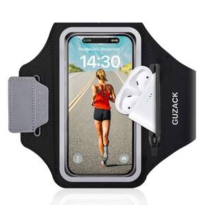 lot 1392 image: GUZACK Running Phone Holder with Zipper Pouch, Running Armband for iPhone 17161514131211 Pro MaxPlus, Galaxy S25S24S23S22, Cell Phone Arm Holder with Card Slot - Size S