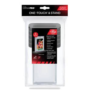 lot 1402 image: Ultra PRO - 130PT UV ONE-Touch & Stands 5-Pack - Great Trading or Sport Card Single Display Stand for Your One Touch to Show Off to Friends and Family