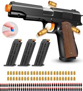 lot 1405 image: Toy Gun, Shell Ejecting Toy Gun with Soft Bullets, Educational Model Toy Pistol Shooting Game, Gifts for Kids Boys Girls