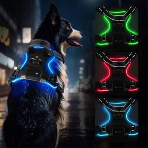 lot 1417 image: MASBRILL Light Up Dog Harness - No Pull Led Dog Harness Rechargeable Adjustable Lighted Dog Vest Harness for Small Medium Large Dogs