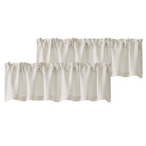 lot 1425 image: Chyhomenyc Natural Valances for Window, Light Filtering Short Curtains for Kitchen Bedroom Living Room, Rod Pocket Top Small Window Treatment Valance RV Bunk Panels, 60 Wx18 L, 2 Pieces