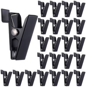 lot 1429 image: Zonon 24 Pack Black Metal Slatwall Clips 2 Inch Slatwall Accessories Garage Storage Clips Commercial Slat Wall Clip for Clothing, Accessories