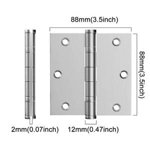 lot 1443 image: Hommyzone 304 Stainless Steel Door Hinges,3.5 x 3.5 Inch Ball Bearing Hinges, 3 12 Inch Interior Door Hinges with Square Corners,  (3Pack, Silver)