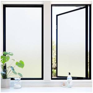 lot 1448 image: rabbitgoo Window Privacy Film, Frosted Glass Window Clings, Removable Static Cling Frosting, Anti-UV Glass Door Covering, Opaque Sticker for Home, Pure, 23.6 X 118.1