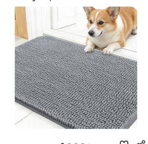lot 1450 image: OLANLY Dog Door Mat for Muddy Paws 24x16, Absorbs Moisture and Dirt, Absorbent Non-Slip