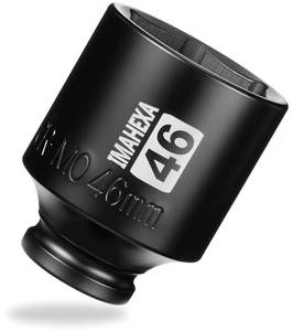 lot 1454 image: 12 Square Drive Impact Socket,Deep 46mm Metric Sleeve,CR-MO Hex Point for Convenient Disassembly of Axle Nuts(46mm)