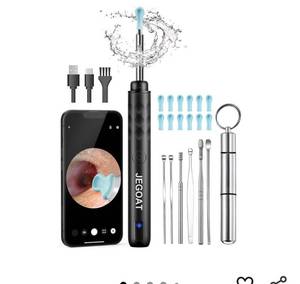 lot 1458 image: Ear Wax Removal Tool Camera, Ear Cleaner with Camera, 1296P HD Ear Scope, 6 LED Lights and 12 Ear Picks, Earwax Removal with Otoscope, Jet Black