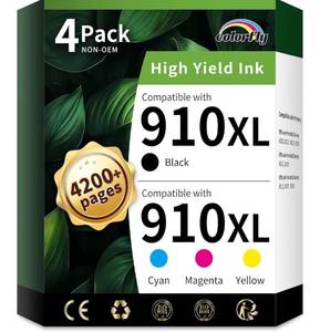 lot 1461 image: colorfly 910XL Ink Cartridges Combo Pack Compatible Replacement for HP 910XL 910 Ink Cartridges to Use with Pro 8010 8020 8025 8030 8035 Printer (1BK1C1M1Y, 4 Pack)