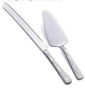 lot 1467 image: Silver Cake Cutter Set, Stainless Steel Cake Cutting Set Include Cake Knife and Cake Server