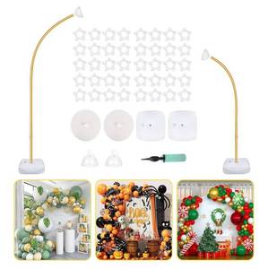 lot 1472 image: OurWarm 9.35Ft & 6Ft Gold Balloon Arch Stand,