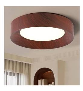 lot 1497 image: LED Wood Grain Flush Mount Ceiling Light Fixture, 13 Inch Modern Round Dimmable Ceiling lamp for Bedroom, Living Room, Kitchen, Entryway (Non-Wooden)