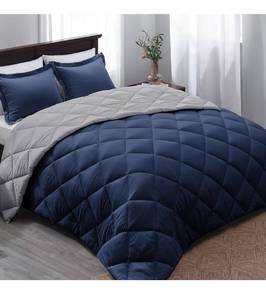 lot 1498 image: California King Comforter Set, Navy Blue Comforter Set California King for All Seasons, 1 Comforter 104x96 and 2 Pillow Shams 20x362