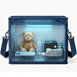 lot 1532 image: ZETAWALE UV Light Sanitizer Box Foldable Large Cleaner and Sanitizing Machine with Timer UVC Light Sanitization Bag Household for Cell Phone,Earphones,Plush Toys,Towels,Keys,Brushes and Combs 36L