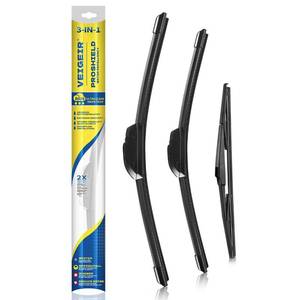 lot 1559 image: 3 Pack Windshield Wiper Blades Compatible With Toyota Prius(Not compatible with Prius C) 2015 2014 2013 2012 2011 2010 Automotive Replacement Front Rear Wiper Blades Set For My Car - 26 19 16