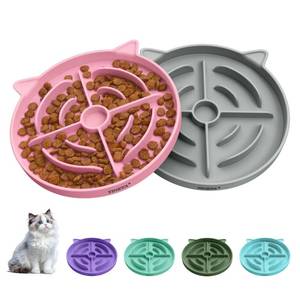 lot 1570 image: YINEYA 2 Pcs Silicone Slow Feeder Cat Bowl, Cat Slow Feeder for Food Training, Interactive Puzzle Bowls for Puppy, Kitten Dishes to Prevent Overeating, Treat Toys Suitable for Dry and Wet Food