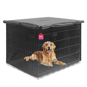 lot 1577 image: HiCaptain Breathable Dog Crate Cover 48 Inch, Durable Heavy Duty Kennel Cover, Dual Zippered Panels, Windproof Waterproof UV-Resistant (Grey)