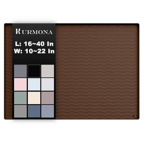 lot 1592 image: URMONA 19 x 19 Waterproof Silicone Under Sink Mat Cabinet and Counter Protector, Shelf Liner for Kitchen and Bathroom, Storage and Organizers, Litter Mat, Pet Cat Puppy Essentials(Brown)