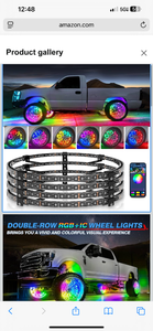 lot 26 image: Brand New in Box, MICTUNING 17.5 V1 RGBIC LED Wheel Ring Lights 4pcs Set