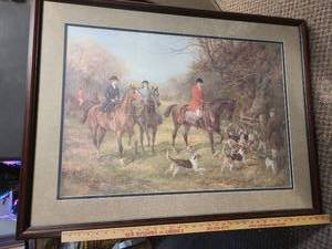 lot 82 image: Framed Fox Hunt Scene Print